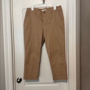 Tan Cropped Pants - Loft Monroe Slim